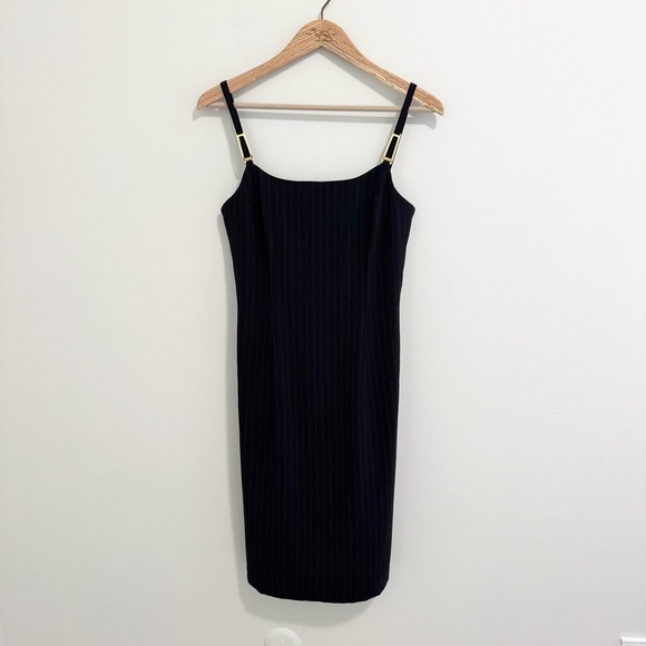 Escada Navy Pinstripe Dress - Picture 2 of 7